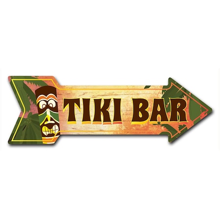 Tiki Bar 2 Arrow Decal Funny Home Decor 24in Wide